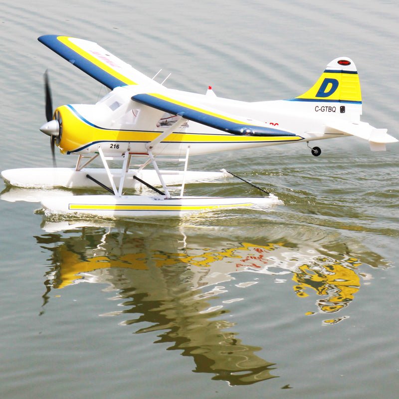 Dynam DHC-2 Beaver V2 Blue 4S Sea/Land RC Seaplane 1.5m w/ Flaps Plus Floats